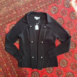 Black Knit Open Cardigan